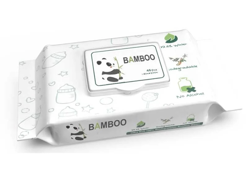 Biodegradable bamboo wet wipes eco-Friendly Wet Wipes Made from Bamboo Fiber