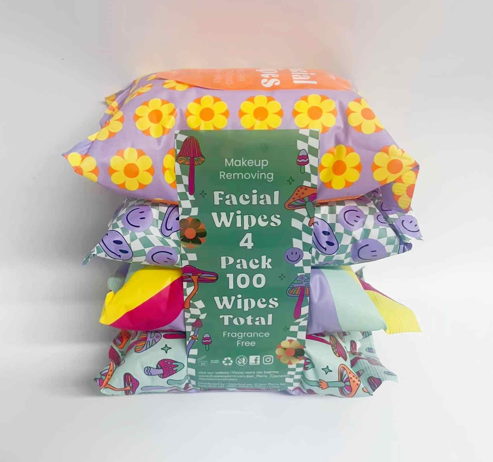 4-pack facial cleansing wipes