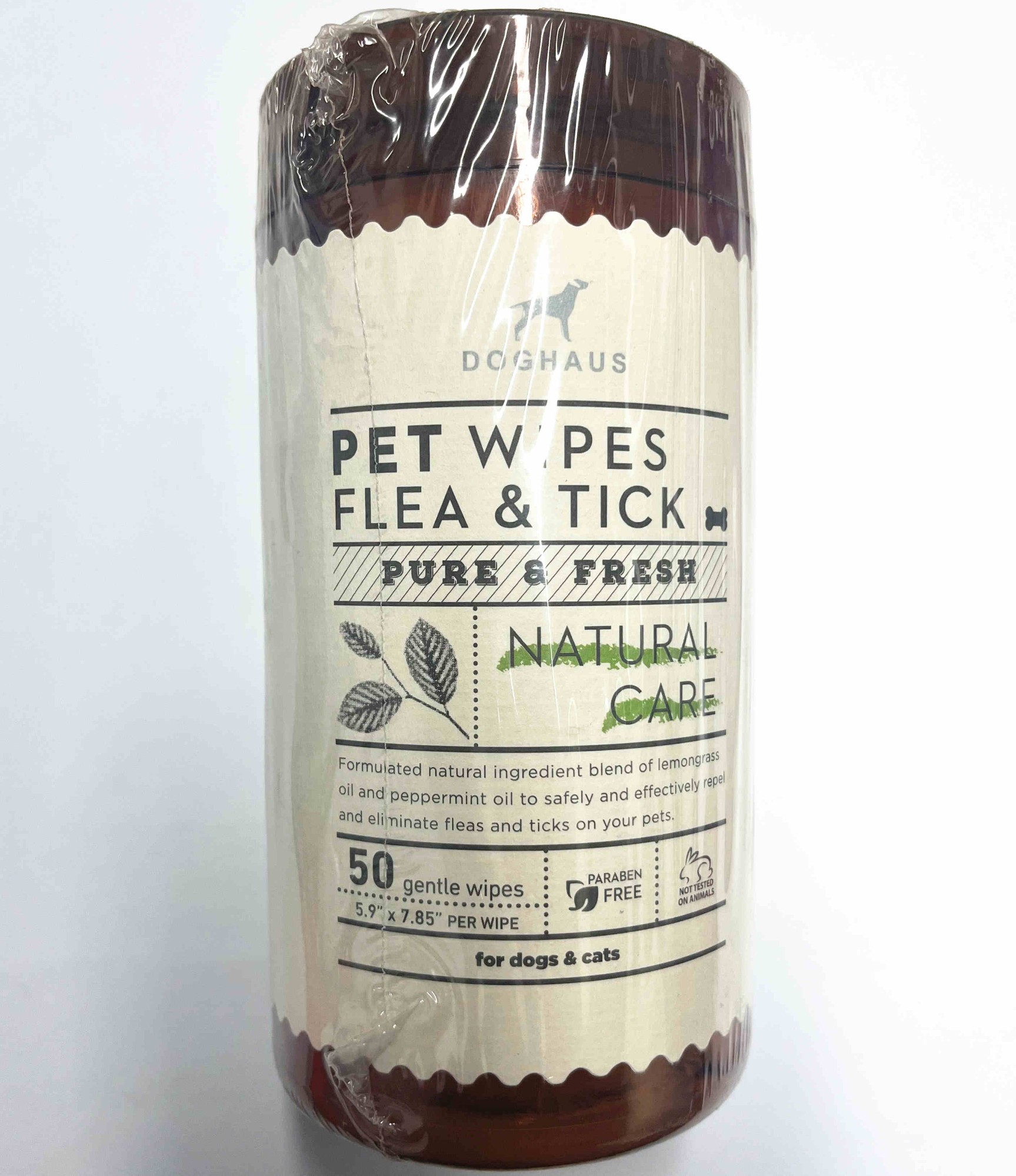 Flea&tick pet wipes with shrinking film